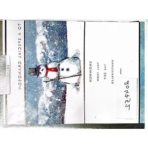 Ling Design To A Special Grandson Snowman Christmas Card White/Blue (One Size)