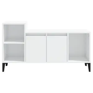 Berkfield TV Cabinet High Gloss White 100x35x55 cm Engineered Wood