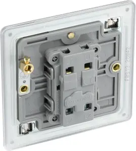 BG Electrical FBS13 Nexus Screwless Flat-Plate Single Intermediate Light Switch Brushed Steel 10A