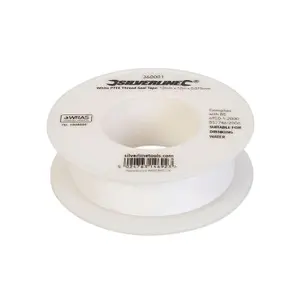 Silverline 250475 White PTFE Thread Seal Tape 10pc