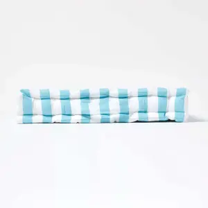 Homescapes Cotton Blue Thick Stripe Floor Cushion, 40 x 40 cm