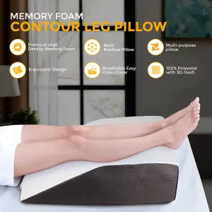 LIVIVO Memory Foam Leg Rest Wedge Pillow - Reduces Back, Neck & Hip Pain, Elevated Support for Better Circulation with Cover