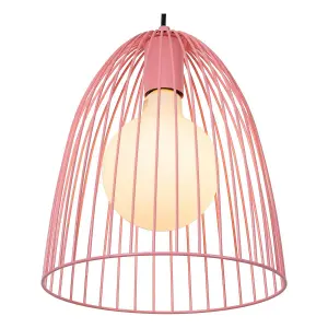 Lucide Macarons Retro Pendant Light 24.5cm- 1xE27 - Pink