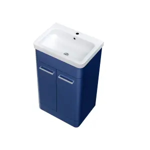 Nes Home 500mm Freestanding Vanity Unit Cabinet and Wash Basin Royal Blue