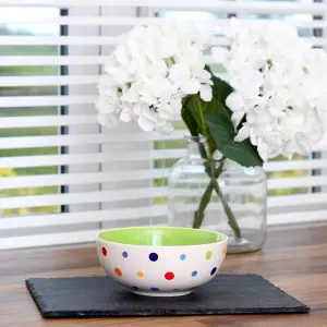 Cereal Bowls Stoneware Hand Painted Polka Dot Set of 4 Bowls by Laeto House & Home - INCLUDING FREE DELIVERY