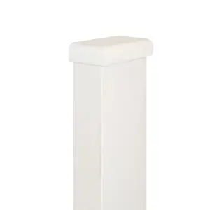 Paint Ready Square Stair Half Newel Post with Cap (H) 1500mm (W) 90mm (D) 43mm