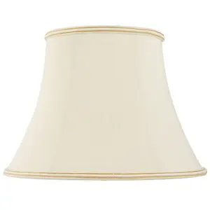 12" Bowed Oval Handmade Lamp Shade Cream Fabric Classic Table Light Bulb Cover