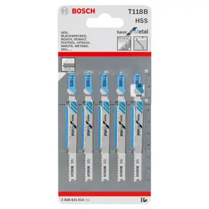 Bosch T-shank Jigsaw blade T118B (L)67mm, Pack of 5