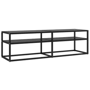 Berkfield TV Cabinet Black 140x40x40.5 cm Tempered Glass