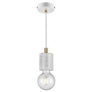 Nordlux Siv Indoor Dining Living Kitchen Hallway Pendant Kit In White (Diam) 6.4cm