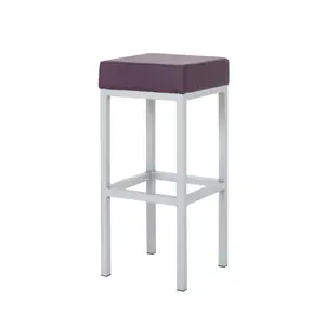 Cordish Upholstered Counter Stool with Metal Frame Purple