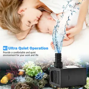 Costway 900L/H 22W Submersible Pump Fountain Water Pump with 2.2M High Lift 3 Nozzles