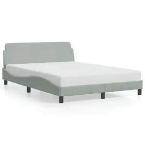 Berkfield Bed Frame without Mattress Light Grey 135x190 cm Double Velvet