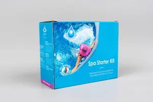 BLUE SPARKLE Chemical Starter Kit for Hot tub Spa Swimming Pool Water Cleaning Treatment Set for Mspa (Includes Chlorine, pH Minus