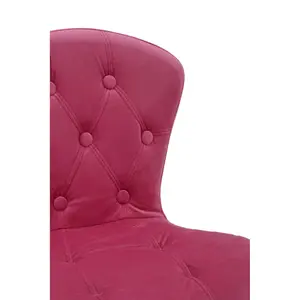 Maison by Premier Pink Velvet Buttoned Home Office Chair