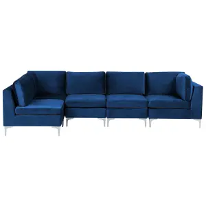 Corner Sofa EVJA Navy Blue Velvet Right Hand