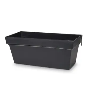 Verve Nurgul Dark grey Plastic Rectangular Trough (H)23.6cm (W)58.7cm