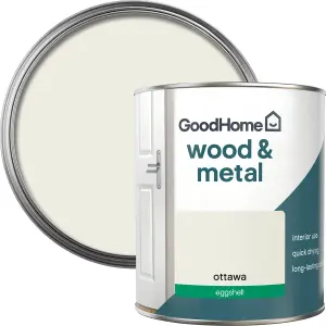 GoodHome Ottawa Eggshell Metal & wood paint, 750ml