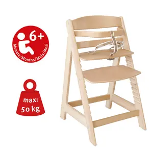 High Chair Sit Up 3, Various Colours Natural Wood