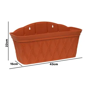 Woodside Plastic Rectangle Wall Hanging Planter 3 Pack