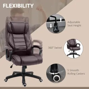 Vinsetto High Back 6 Points Vibration Massage Executive Office Chair, Brown