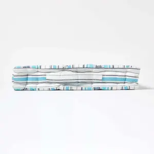 Homescapes Cotton New England Stripes Floor Cushion, 40 x 40 cm