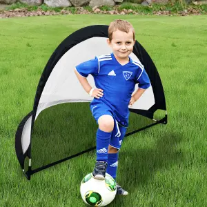 Set of 2 Pop Up Football Goals with Carrying Case  Indoor & Outdoor Training Equipment