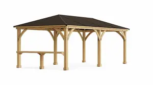 Meridian Gazebo 12ft x 24ft (3.7m x 7.4m) with Wooden Bar Counter