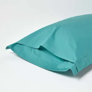 Homescapes Teal Egyptian Cotton Oxford Pillowcase 200 TC