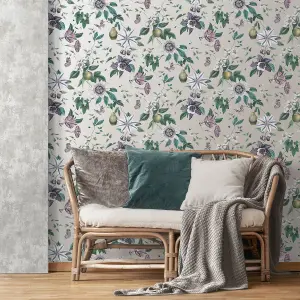 Fine Decor Sierra Floral Silver Wallpaper FD43059