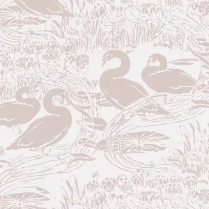 Laura Ashley Swans Grey Animal Smooth Wallpaper