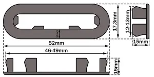 Chromed Plastic Basin Sink Overflow Cover Trim Longitudinal Water Hole Insert