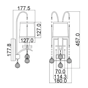 Elstead Whitney 1 Light Wall Light - Imperial Silver Finish, E14