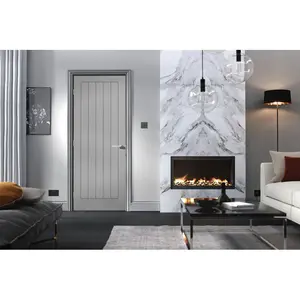 Textured Vertical 5P Grey Internal Door 198cm H x 76.2cm W x 3.5cm D