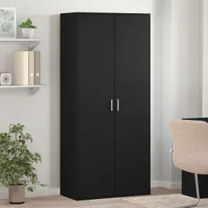 Berkfield Shoe Cabinet Black 80x39x178 cm Engineered Wood