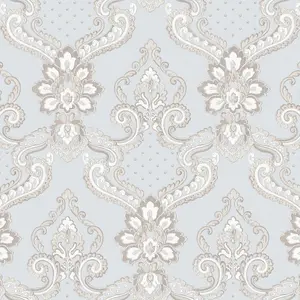 Galerie Opulence Grey Luxury Italian Damask Embossed Wallpaper