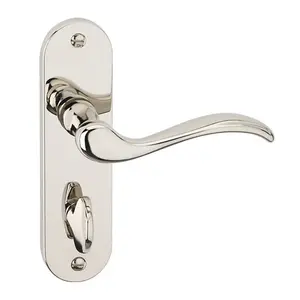 URBNLIVING 150mm Length 8 Pcs Geneva Metal & Polished Nickel Bathroom Lever Latch Door Handles Set