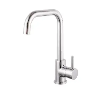 Reginox Chrome Stainless Steel Kitchen Sink Tap SALINA CH Square Neck Deck Mounted