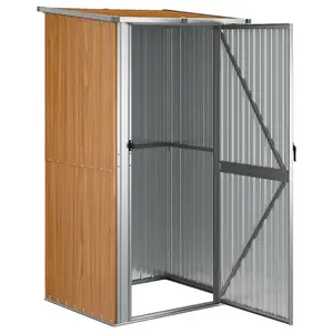 Berkfield Garden Shed Brown 118.5x97x209.5 cm Galvanised Steel