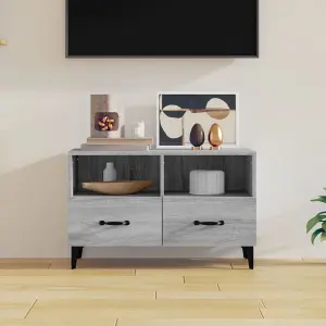 Berkfield TV Cabinet Grey Sonoma 80x36x50 cm Engineered Wood