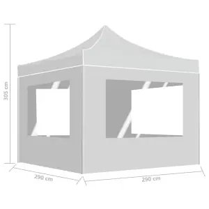 Berkfield Professional Folding Party Tent with Walls Aluminium 3x3 m White