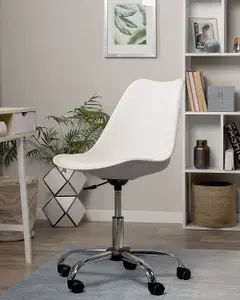 Desk Chair Faux Leather White DAKOTA