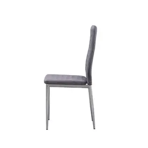 Knisely Velvet Upholstered Side Chair (Set of 6) Dark Grey