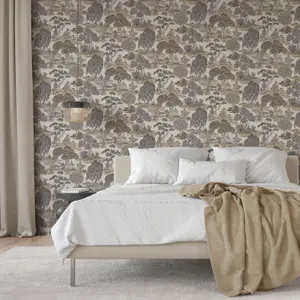 Fine Decor Zen Toile Natural Wallpaper