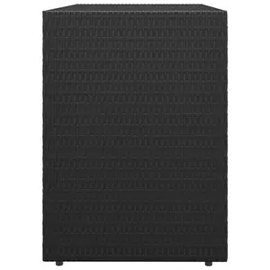 Berkfield Garden Storage Cabinet Black 100x55.5x80 cm Poly Rattan