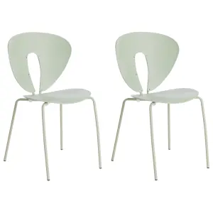 Set of 2 Dining Chairs TRACY Light Green