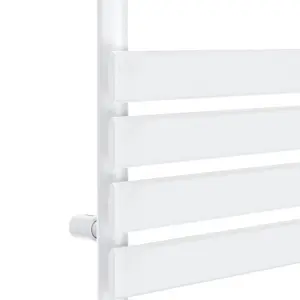 Rinse Bathrooms Electric Flat Panel Heated Towel Rail White Bathroom Ladder Radiator Warmer 1200x450mm 600W