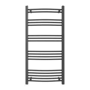 VURTU6 Designer Vertical Ladder Style Radiator, 1200(H) x 600(W), Anthracite, 613679