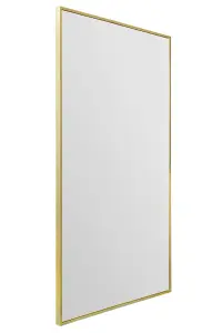 MirrorOutlet Artus Full Length Gold Aluminium Edged Leaner Wall Leaner Mirror 68" X 33" (174CM X 85CM)