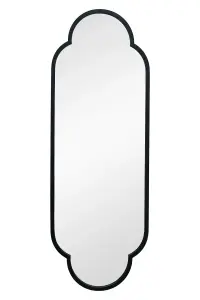 MirrorOutlet The Duplici Black Metal Framed Double Arched Oval Wall Mirror 150CM X 52CM